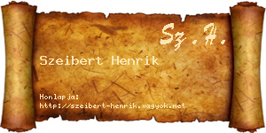 Szeibert Henrik névjegykártya